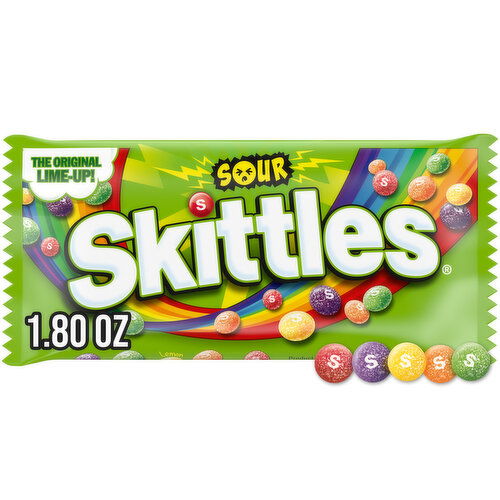 Skittles SKITTLES Sour Candy, Full Size, 1.8 oz Bag