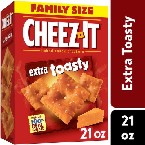 Cheez-It Cheese Crackers, Extra Toasty, Family Size