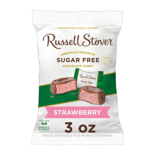 Russell Stover Sugar Free Strawberry Flavored Crème Candy, 3 oz. bag (≈ 6 pieces)