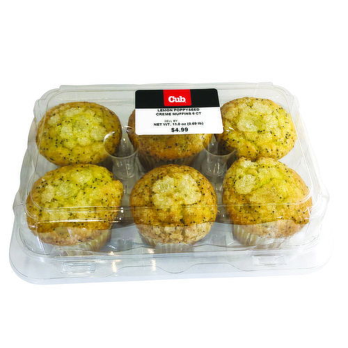 Cub Bakery Lemon Poppyseed
Creme Muffins 6 Ct