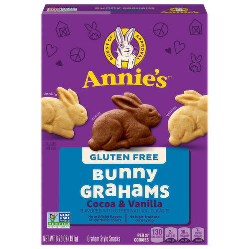Annie's Gluten Free Cocoa & Vanilla Bunny Grahams