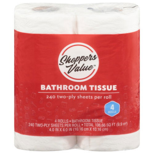 Shoppers Value Bathroom Tissue, Two-Ply