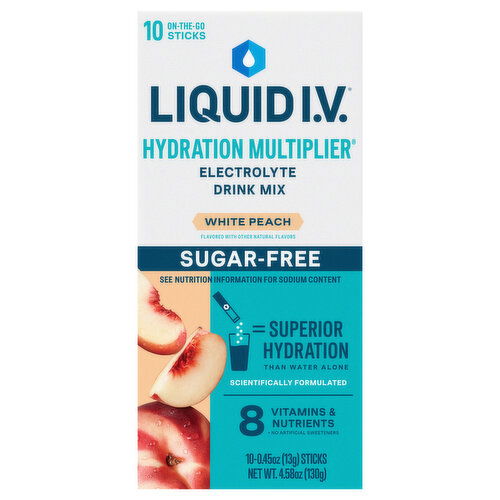 Liquid I.V. Hydration Multiplier Sugar-Free White Peach Electrolyte Drink Mix