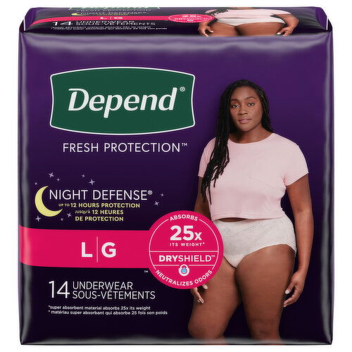 Depend Fresh Protection Incontinence Underwear for Women, Overnight