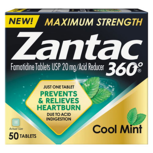 Zantac 360 Acid Reducer, Maximum Strength, Cool Mint