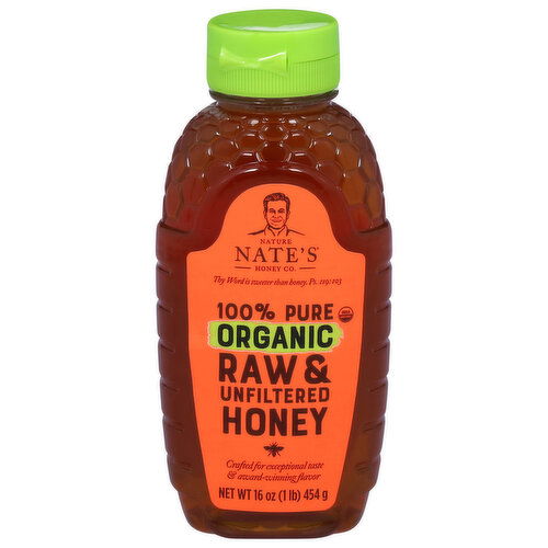 Nature Nate's Honey Co. 100% Pure Organic Raw & Unfiltered Honey
