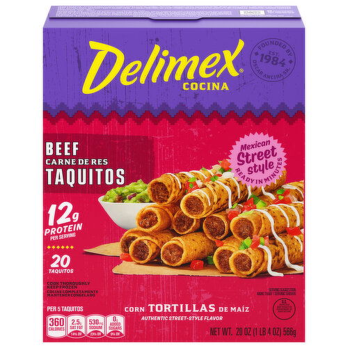 Delimex Cocina Taquitos, Beef, Mexican Street Style