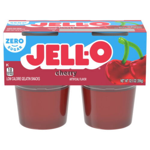 Jell-O Gelatin Snacks, Low Calorie, Zero Sugar, Cherry