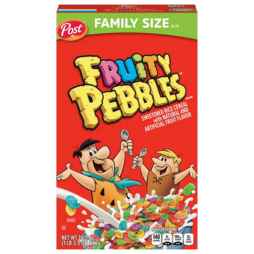 Fruity Pebbles Cereal, Fruit Flavor, Family Size