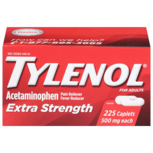 Tylenol Acetaminophen, Extra Strength, 500 mg, Caplets