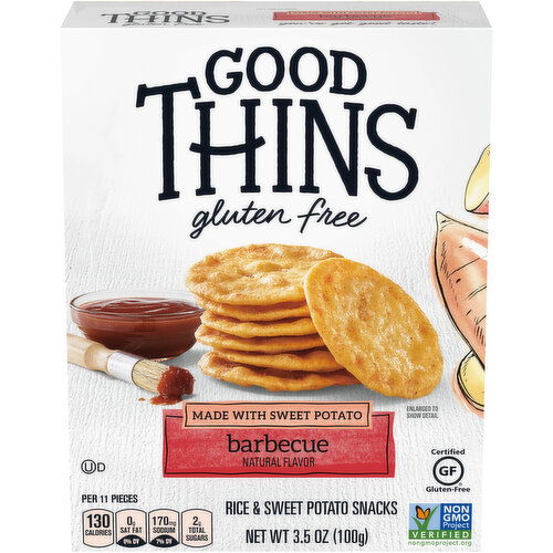 GOOD THINS Barbecue Rice & Sweet Potato Snacks Gluten Free Crackers