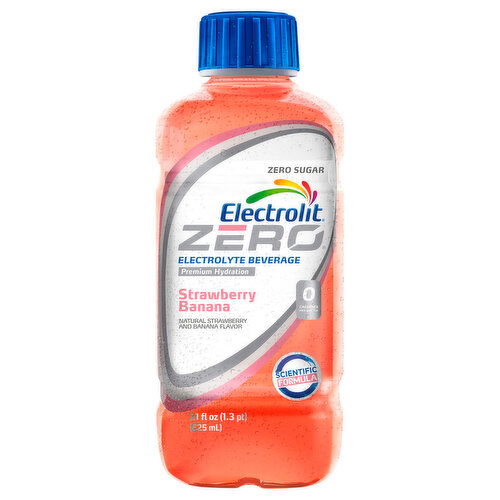 Electrolit Zero Electrolyte Beverage, Zero Sugar, Strawberry Banana