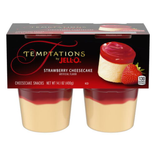 Jell-O Temptations Strawberry Ready-to-Eat Cheesecake Snack Cups