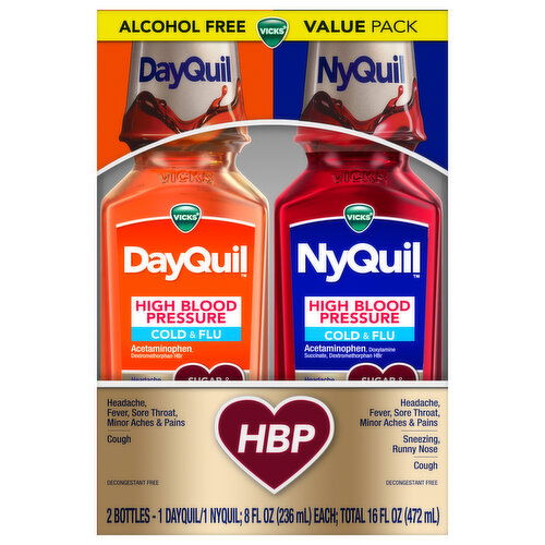 Vicks DayQuil/NyQuil Cold & Flu, High Blood Pressure, Value Pack