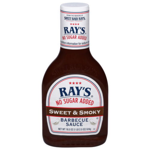 Ray's No Sugar Added Barbecue Sauce, Sweet & Smoky
