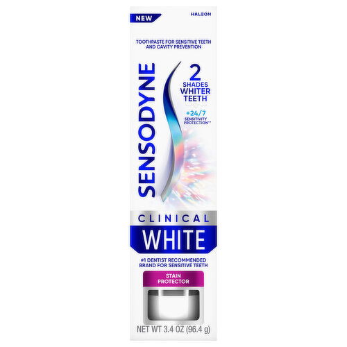 Sensodyne Toothpaste, Stain Protector, Clinical White