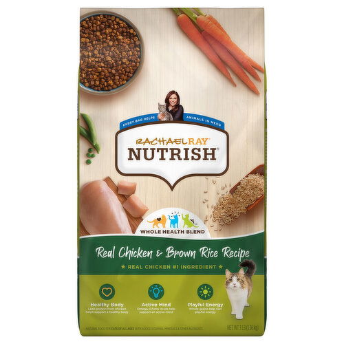 Rachael Ray Nutrish Food for Cats, of All Ages, Natural, Real Chicken & Brown Rice Recipe