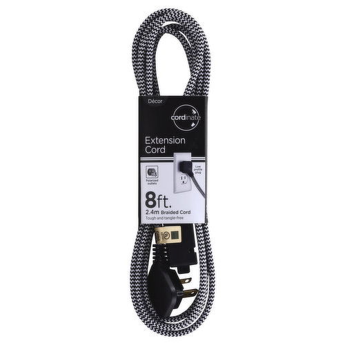 Decor Cordinate Extension Cord, 8 Ft.