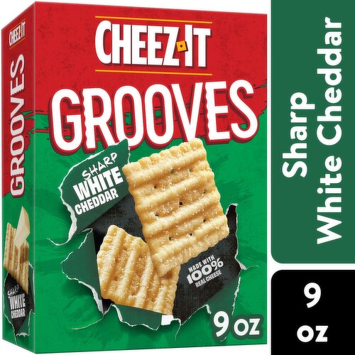 Cheez-It Grooves Crunchy Cheese Crackers, Sharp White Cheddar