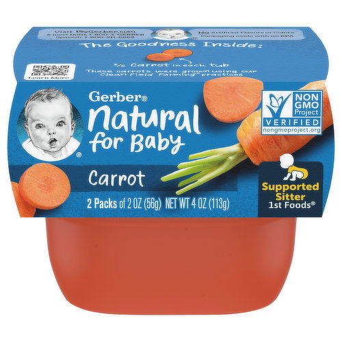 Gerber Natural for Baby Carrot, Supported Sitter 1st Foods