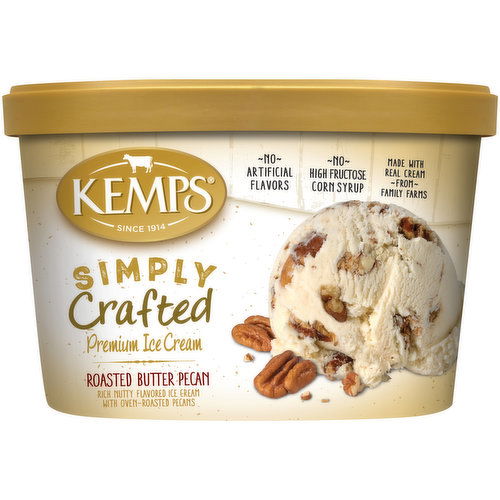 Kemps Simply Crafted Ice Cream, Roasted Butter Pecan, Premium