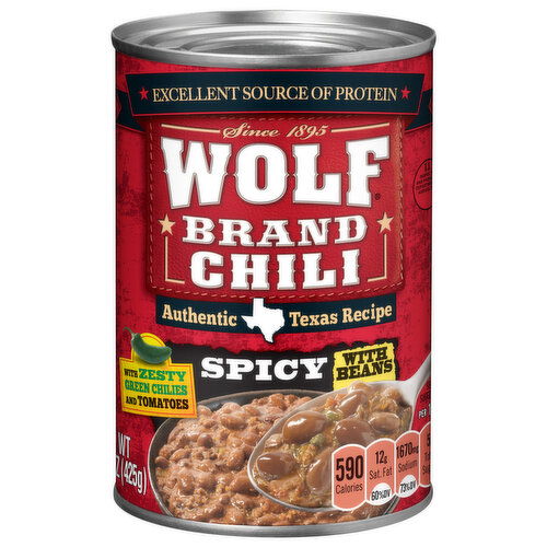 Wolf Brand Spicy Chili With Beans, Zesty Green Chilies & Tomatoes