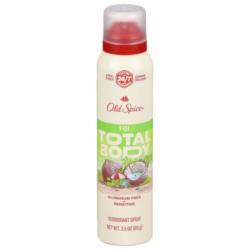 Old Spice Deodorant Spray, Aluminum Free + Sensitive, Total Body, Fiji