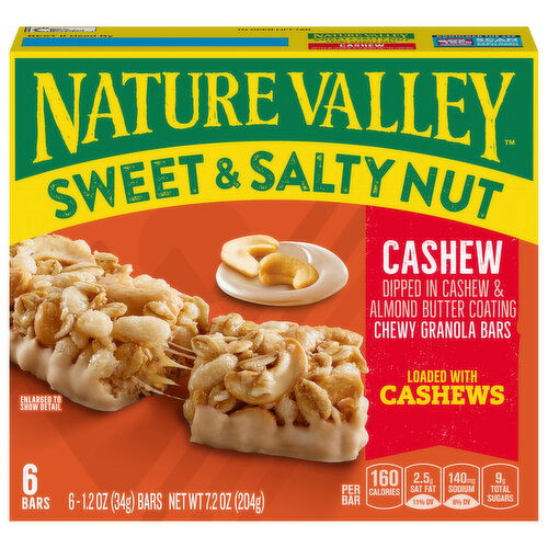 Nature Valley Granola Bars, Chewy, Cashew, Sweet & Salty Nut