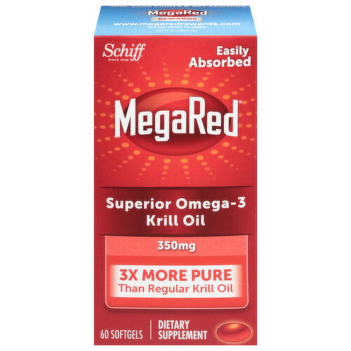 Schiff Mega Red Heart Health Omega-3 Krill Oil, 350 mg, Softgels
