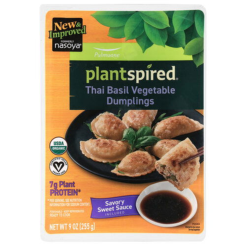 Nasoya Dumplings, Organic, Plant-Based, Thai Basil Vegetable