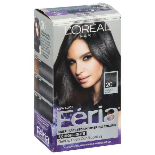 Feria Permanent Haircolour Gel, Natural Black 20