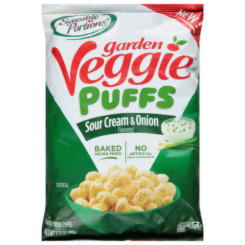 Sensible Portions Garden Veggie Corn Puffs, Baked, Sour Cream & Onion Flavored