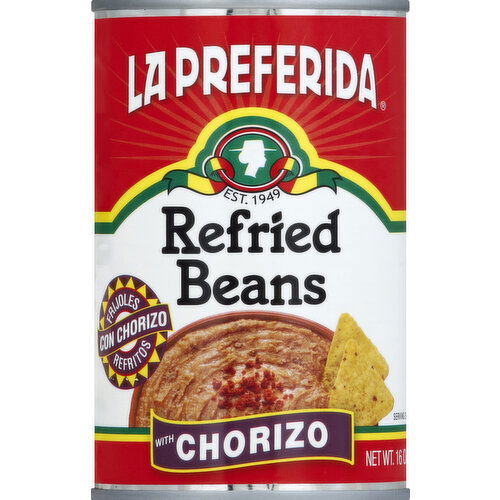 La Preferida Refried Beans, with Chorizo