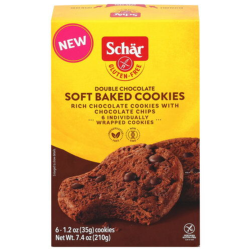 Schar Cookies, Gluten-Free, Soft Baked, Double Chocolate