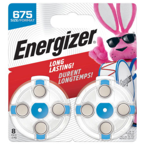 Energizer Batteries, Hearing Aid, Zinc Air, Size 675