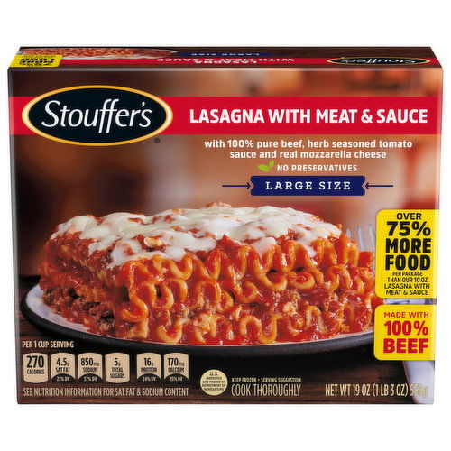 Stouffer's Lasagna with Meat & Sauce, Large Size