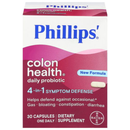 Phillips' Colon Health Daily Probiotic, 4-in-1, Symptom Defense, Capsules