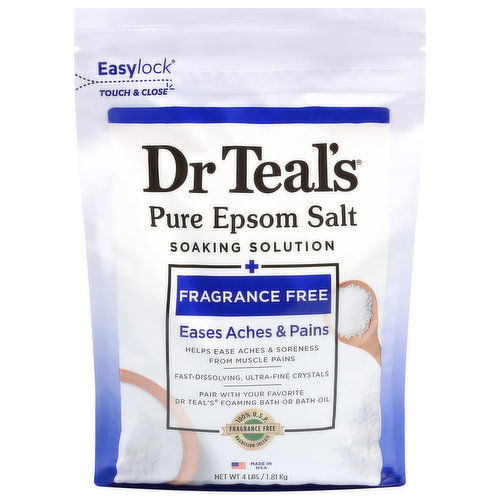 Dr Teal's Epsom Salt, Pure, Fragrance Free