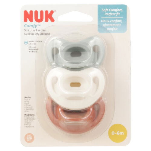 Nuk Comfy Pacifier, Silicone, 0-6 Month