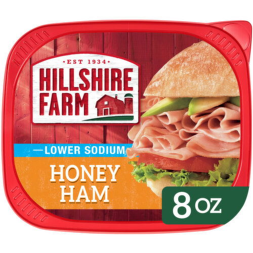 Hillshire Farm Ultra Thin Sliced Lower Sodium Honey Ham Sandwich Meat, 8 ounces