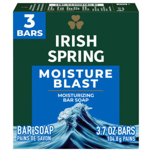 Irish Spring Moisture Blast Deodorant Bar Soap 