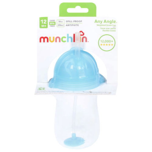 Munchkin Any Angle Straw Cup, Weighted, 10 Ounce