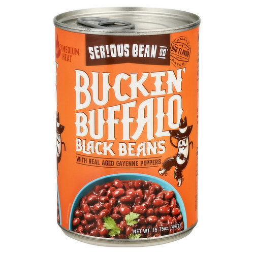 Serious Bean Co Black Beans, Buckin' Buffalo, Medium Heat