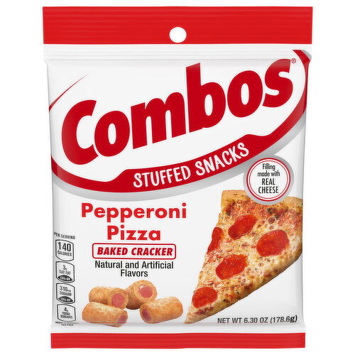Combos Stuffed Snacks Pepperoni Pizza Baked Cracker