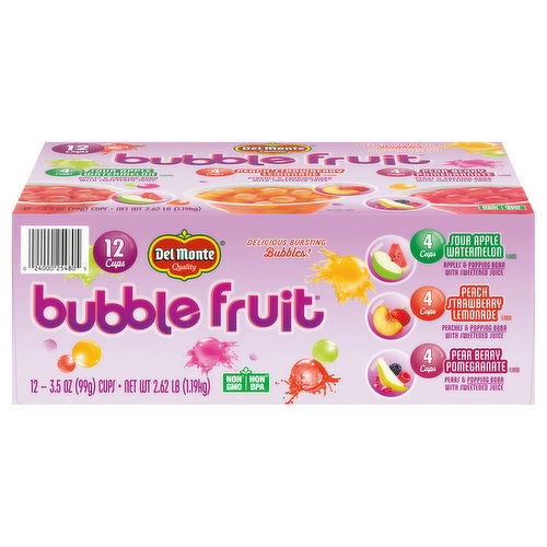 Del Monte Bubble Fruit, Assorted
