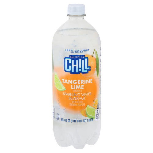 Super Chill Sparkling Water Beverage, Tangerine Lime Flavored