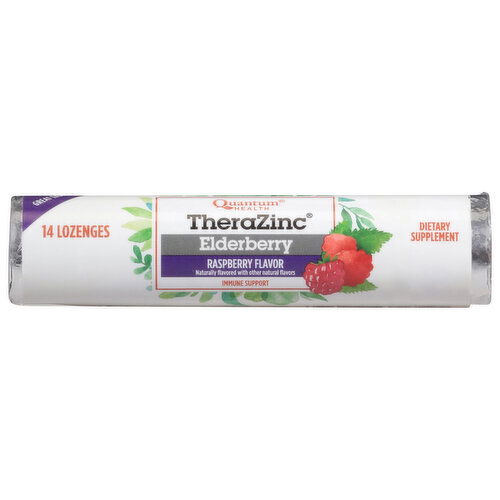 Quantum Health TheraZinc Lozenges, Elderberry, Raspberry Flavor