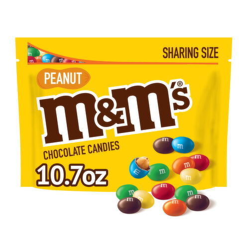 M&M'S M&M'S Peanut Milk Chocolate Candy, Sharing Size, 10.7 oz Bag