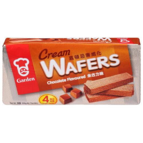 Garden Cream Wafers, Chocolate Flavoured, 4 Single Packs