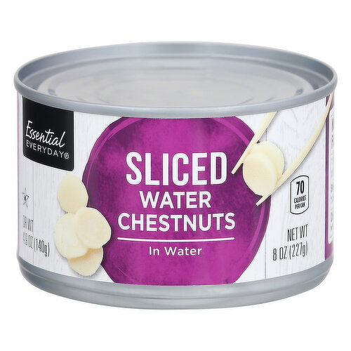 Essential Everyday Water Chestnuts, Sliced, In Water